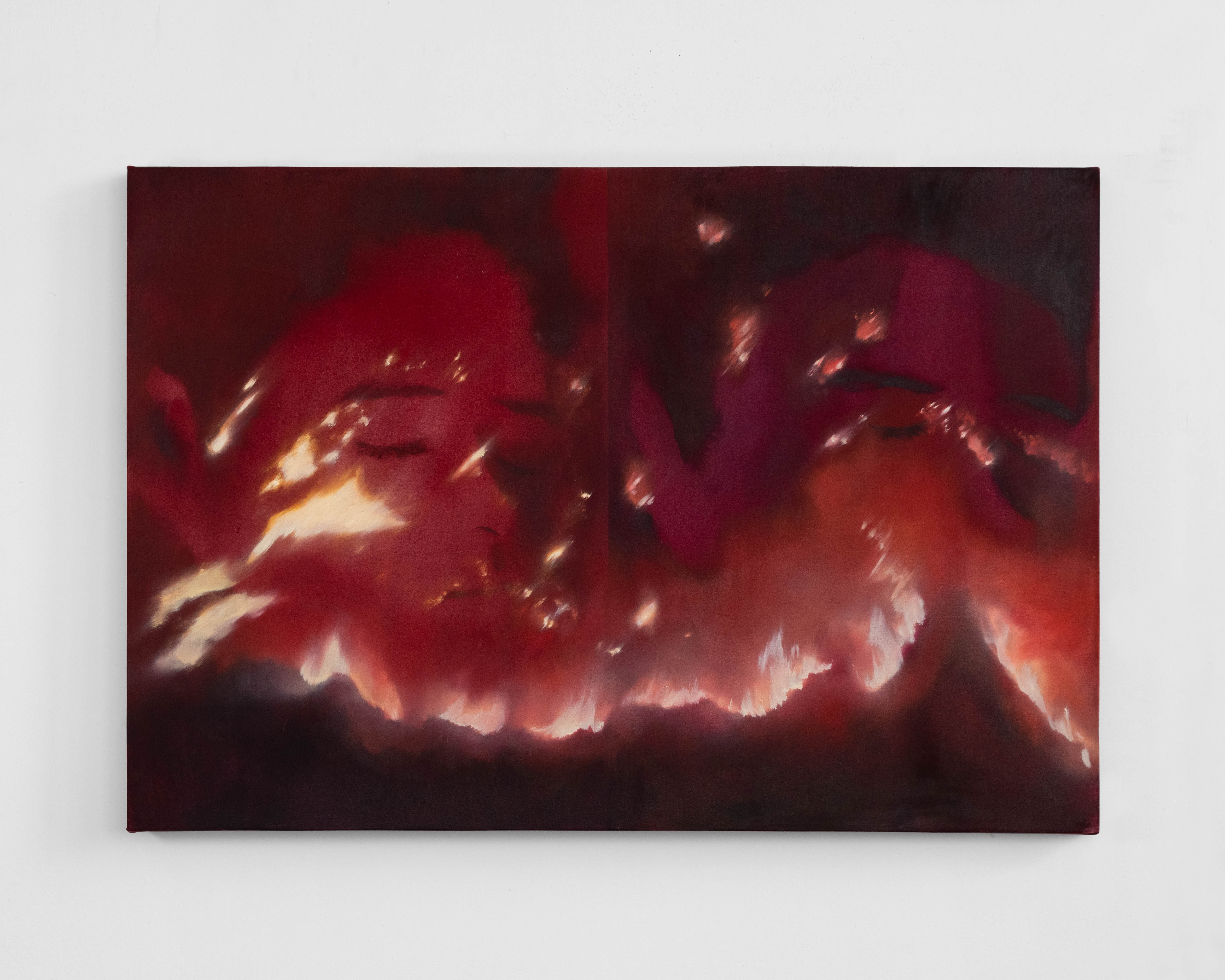 Invisible lecture 2023 88x60 cm, pigment oil on canvas