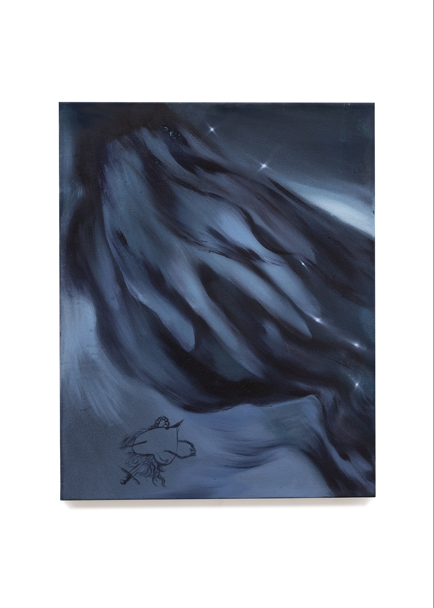 Sentient Tides 40x50cm pigment,oil on canvas 2025