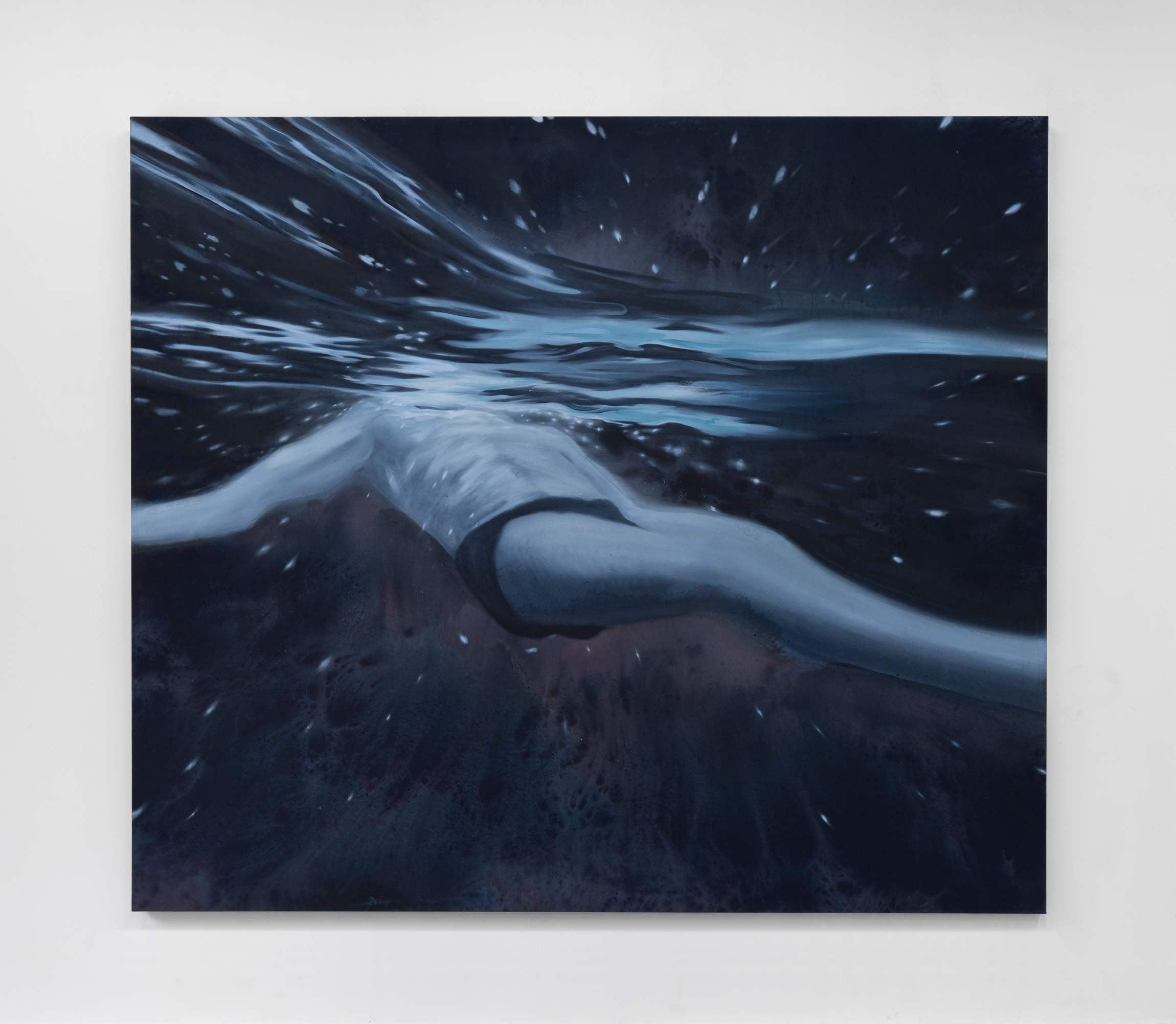 Sink in Deia 200x230 cm pigment,oil on canvas 2025